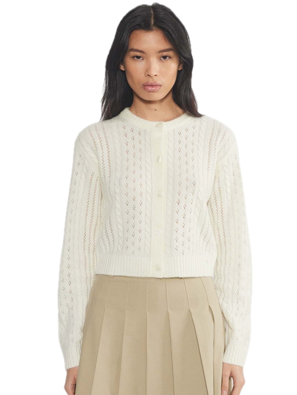 Aritzia Sunday Best Sweetspot Pointelle Button-Front Women's Sweater